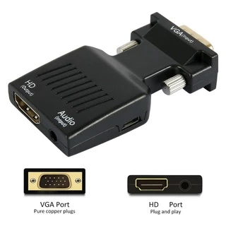VGA Male TO HDTV Female Converter Adapter Dongle with 3.5mm Stereo Audio