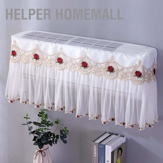 Helper Homemall ผ้าคลุมแอร์กันฝุ่น  ผ้าคลุมแอร์ปรับอากาศลูกไม้กันฝุ่นสําหรับตกแต่งบ้าน ผ้าจีบระบายติดลูกไม้