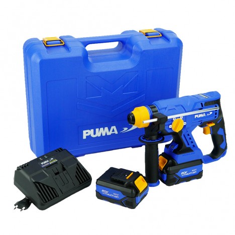 PUMA ‍สว่านโรตารี่ไร้สาย รุ่น PM-260BL (รวมแบตและแท่นชาร์จ) มอเตอร์ Brushless พร้อมชุดดอกเจาะ โรตารี่ เครื่องมือช่าง