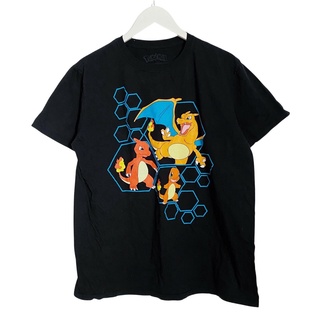 ☢▫☏Pokemon Charizard Charmeleon Charmander Evolution TShirt Mens Largeเสื้อยืด