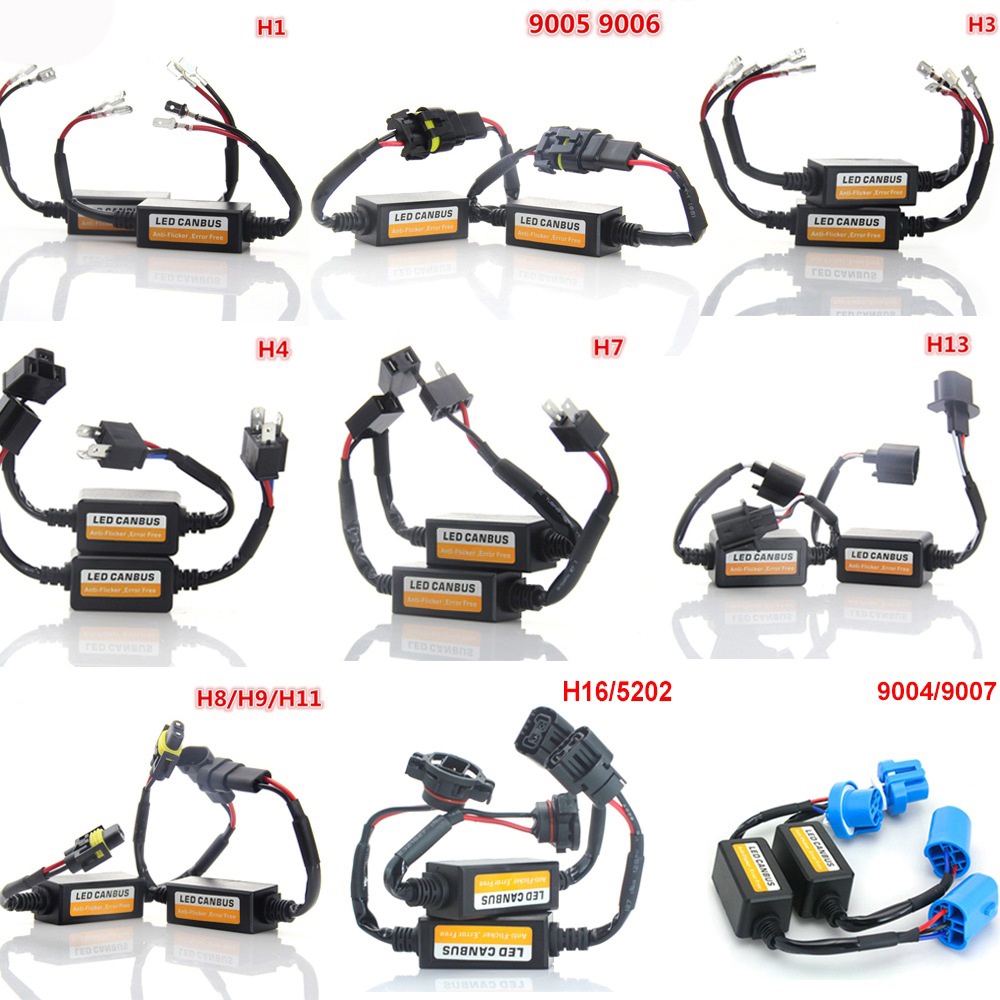 ไฟหน้ารถ LED Canbus ข้อผิดพลาดฟรี LED ถอดรหัสคําเตือนตัวต้านทาน Canceller & Anti Flicker H4 9005 HB3