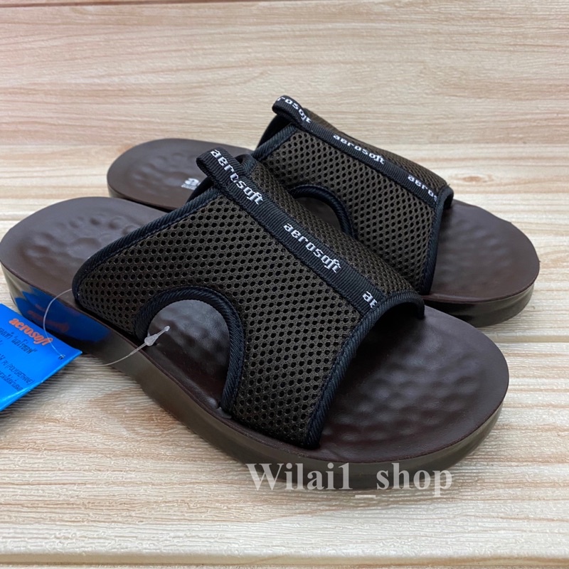 aerosoft  รุ่น 5103  รองเท้าแตะสวม (38-46) สีดำ/น้ำตาล ลยอ/ลลก