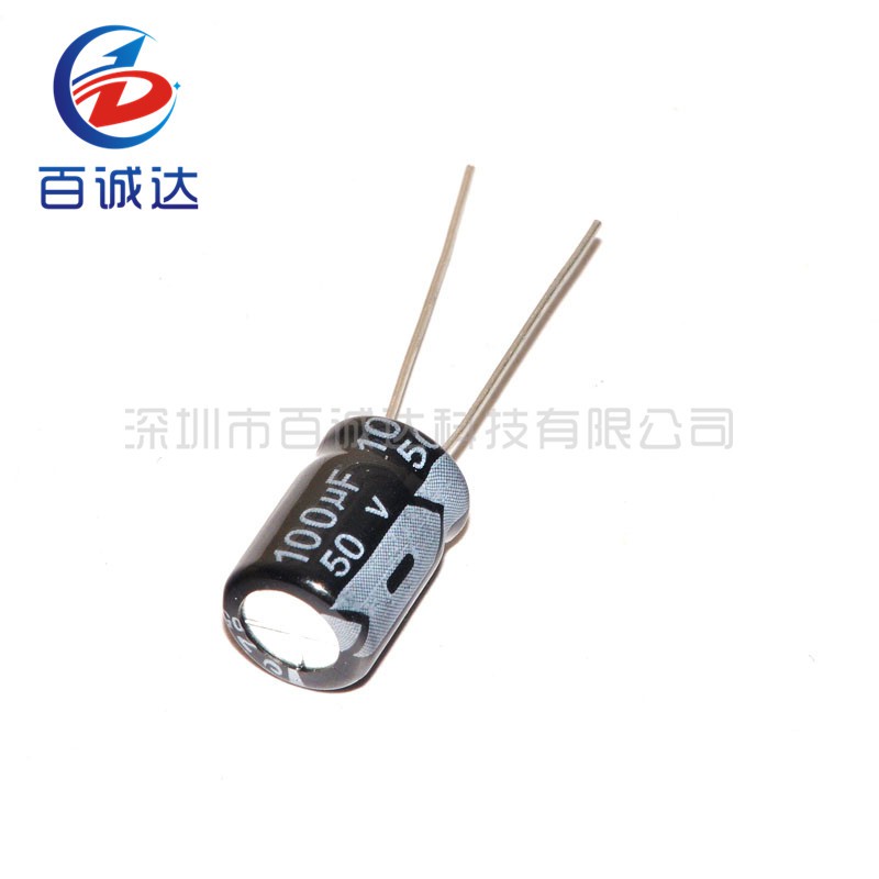 100 ชิ้น/เซ็ต 50V 100UF 100uf50v 8*12 ตัวเก็บประจุไฟฟ้า 50v100uf 8x12