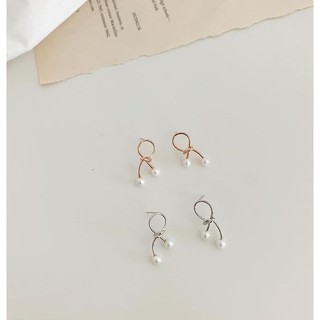 A.piece  *Last chance to buy* A.piece ต่างหูเงินแท้ [all silver925] ribbon earrings (215)