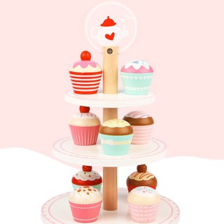 🧁Cupcake Set🧁  ของเล่นไม้คัพเค๊กพร้อมที่วาง