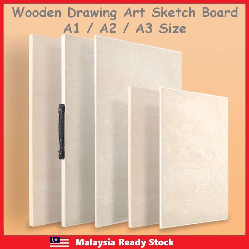 A1/A2/A3 ขนาดกระดานวาดภาพไม้ Art Sketch Board พร้อมที่จับ