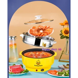 (ลูกค้าใหม่ 1 บาท) หม้ออเนกประสงค์ หม้อไฟฟ้า หม้อสุกี้ ต้ม ผัด แกง ทอด 22 CM เทปล่อน