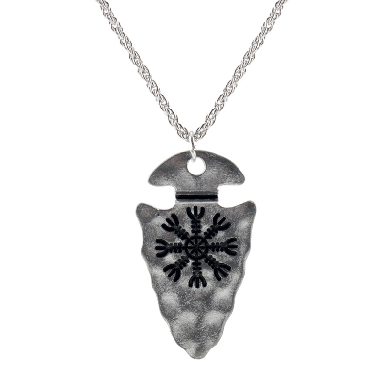 Nose Viking Vegvisir จี้สร้อยคอ Helm of Awe ไวกิ้ง Spear สร้อยคอผู้ชาย Amulet สแกนดิเนเวียนเข็มทิศเค