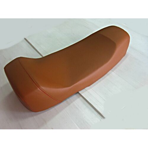CAFE RACER BROWN SEAT & RED STRIPE For HONDA SUPERHAWK CB72 CB77 // เบาะรถ สีน้ำตาล ผ้าเรียบ