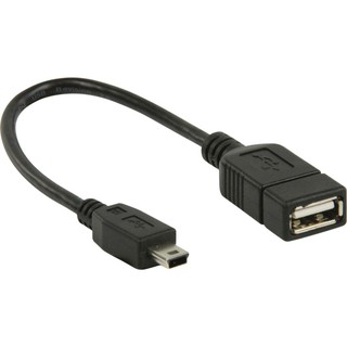 OTG5p_USB 2.0 OTG Cable USB Mini-B 5-Pin Plug - USB A Socket  ( Black)