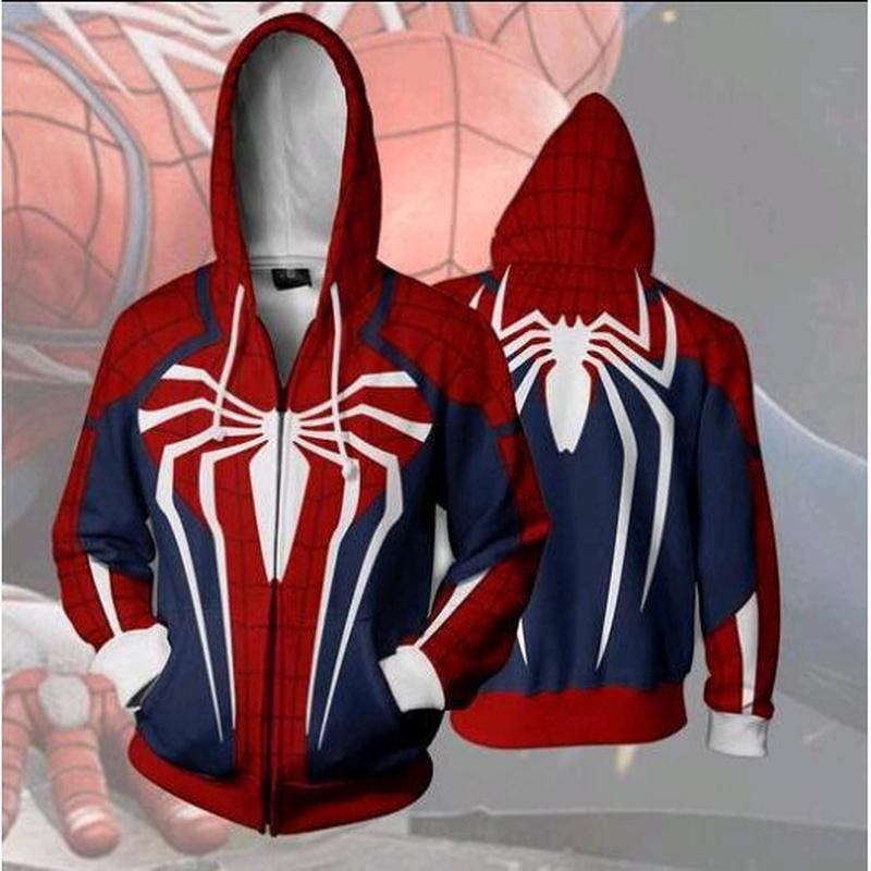 2018 marvel avengers insomniac คนแมงมุม PS4 zipper hoodies ซูเปอร์แรงบันดาลใจ