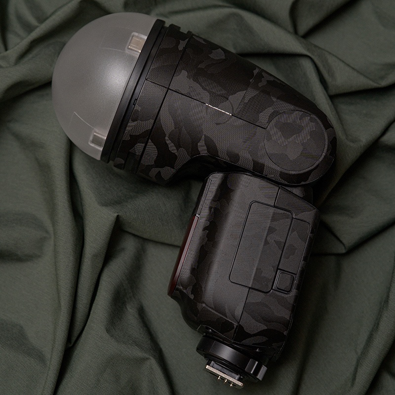 สติกเกอร์ฟิล์มคาร์บอนไฟเบอร์ ผิวด้าน ลายพราง สีเงิน 3M สําหรับ Godox V1 Flash