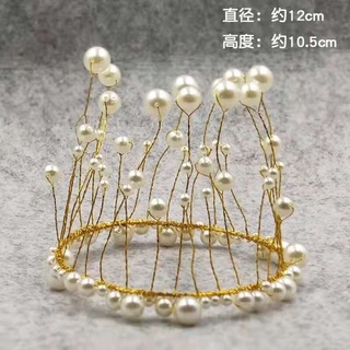 มงกุฏไข่มุกแต่งหน้าเค้ก cakes topper (Y103)