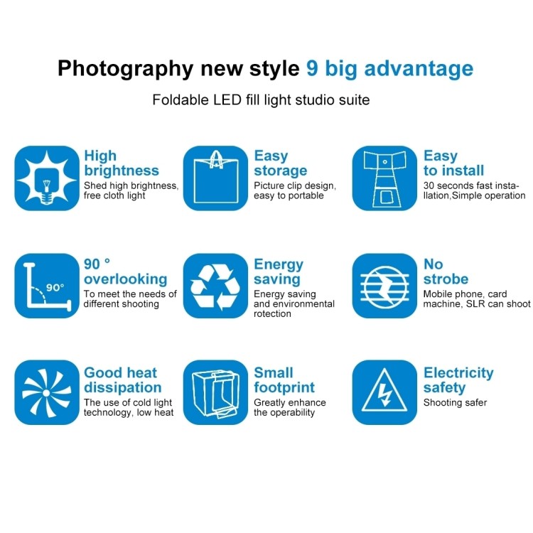 กล่องไฟถ่ายภาพ Light Box. สตูดิโอถ่ายภาพ กล่องถ่ายรูปสินค้า 40CM กล่องสำหรับถ่ายภาพ