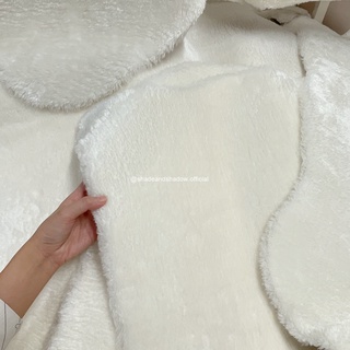 I01 พรม ตกแต่งห้อง สีขาว white daisy สไตล์มินิมอล carpet rug mat white minimal