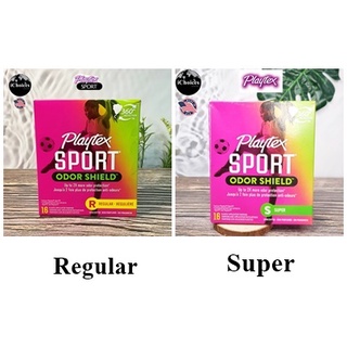 [Playtex] Sport Odor Shield Plastic Applicator Tampons, Regular or Super 16 Pieces ผ้าอนามัยแบบสอด เหมาะกับวันมาปกติ