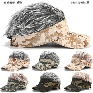 ( Aaairspecial ) หมวกกอล์ฟ Camo พร้อมผมปลอมสําหรับผู้ชายผู้หญิง