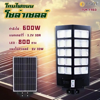 ไฟโซล่าเซลล์ TSM 600W480W Solar Light LED ไฟติดผนัง โคมไฟถนน  ไฟพลังงานแสงอาทิตย์ไฟโซล่าเซลล์ โคมไฟถนนสว่างถึงเช้า