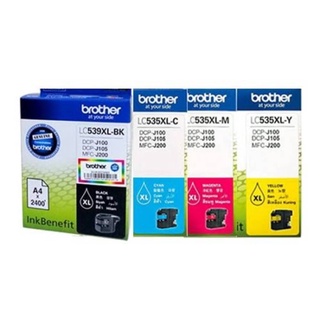 ตลับหมึก Brother LC 535 XL + LC 539 XL - BK C M Y ของแท้ (แบบมีกล่อง) 4ตลับ