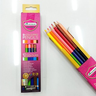 ดินสอสีไม้ มาสเตอร์อาร์ต12 สี 2 หัว