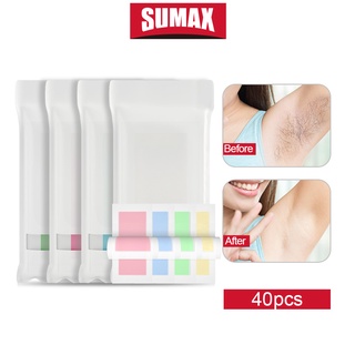 Sumax 40pcswax แว็กซ์กระดาษแว็กซ์กําจัดขนตามร่างกาย