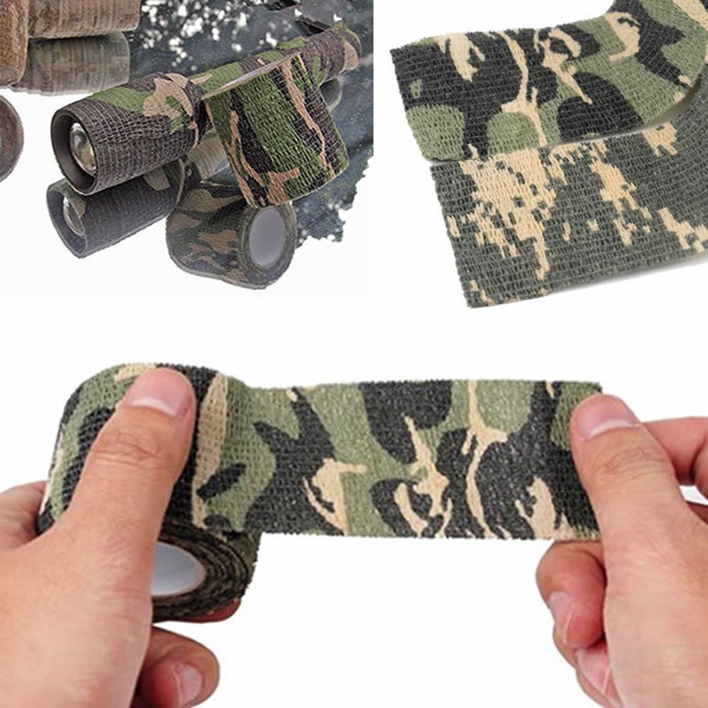 5 ซม . *4.5M Camo ปืนการล ่ าสัตว ์ กันน ้ ํา Camping Camouflage Stealth ท ่ อเทปห ่ อ