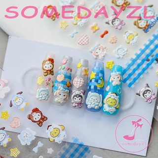 Somedayzl สติกเกอร์ ลายการ์ตูนกระต่าย มีกาวในตัว สําหรับตกแต่งเล็บ