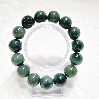 (JB11) สร้อยข้อมือ ปะคำหยก พม่าแท้ Jadeite Type A  ขนาด Size 13.5-14 mm.