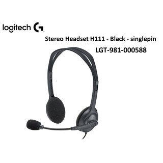 Stereo Headset H111 - Black - singlepin  (สายแจ๊คไมค์และหูฟังเส้นเดียวกัน) รุ่นLGT-981-000588