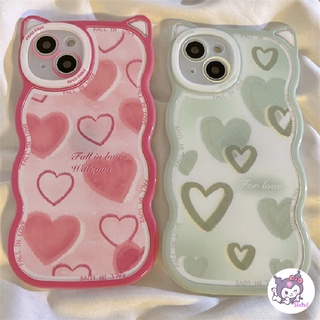 🌈Casing🌸 เคสป้องกันโทรศัพท์มือถือ แบบนิ่ม ลายหูแมว ขอบหยัก สําหรับ iPhone 14 13 12 11 Pro Max SE2020 X XR Xs Max 7 8 6 6s Plus