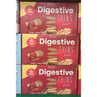 วิเอล่า ขนมปังกรอบไดเจสทีฟ รสข้าวโอ๊ต บรรจุ 29กรัม ยกกล่อง 6ชิ้น VIEIRA DIGESTIVE THINS AVEIA OAT