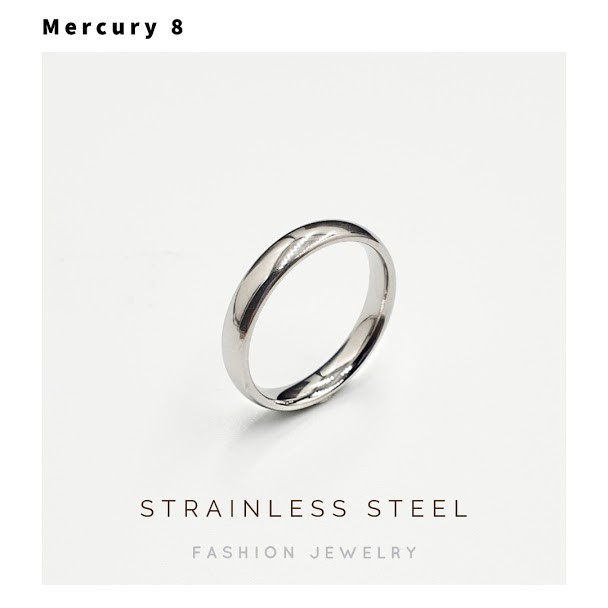 Mercury 8 แหวนเกลี้ยง ปลอกมีด แหวนสแตนเลส ขอบมน กว้าง 3 mm. มีให้เลือกหลายไซส์ ใส่ได้ทั้งหญิงและชาย แหวนปลอกมีด
