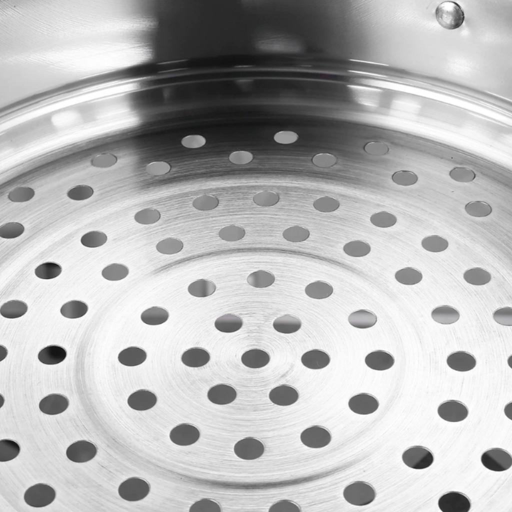 M KITCHEN NEW 2883 หม้อนึ่ง & หม้อสุกี้ ชาบู สแตนเลส 3 ชั้น ขนาด 28 ซม ซึ้งนึ่ง สามารถใช้กับเตาแม่เหล็กไฟฟ้า (B1) - รูปที่ 4