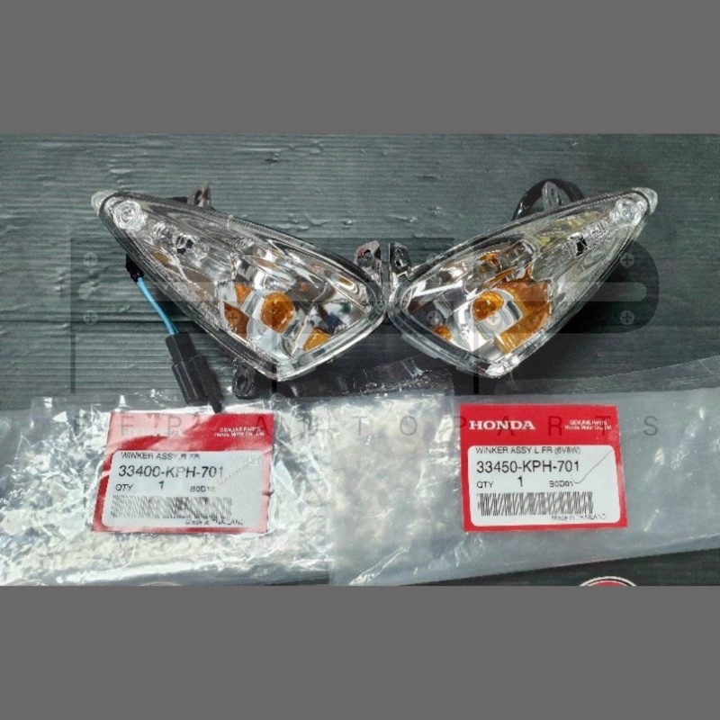 ชุดไฟเลี้ยว (ซ้าย + ขวา) Wave125i ไฟเลี้ยวบังลม (2005-2010)(33400-KPH-701/ 33450-KPH-701) ไฟเลี้ยวฮอ