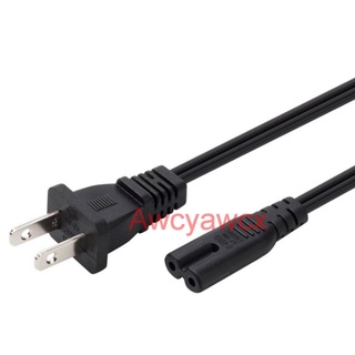 high quality สายแปลงไฟ AC 100V-240V cable COD US 2 Prong 2 Pin Power Supply Adapter Cable Cord 150cm / 1.5M  C7 Laptop Lead 3 Pin Charger HP printer power 0.5A 1A 2A 3A 4A 5A 6A