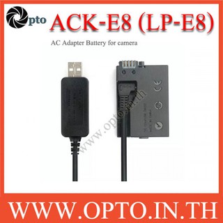 ACK-E8 AC Adapter Battery LP-E8 for Canon Camera 550D 600D 650D 700D แบตเตอรี่แบบเสียบปลั๊กไฟ