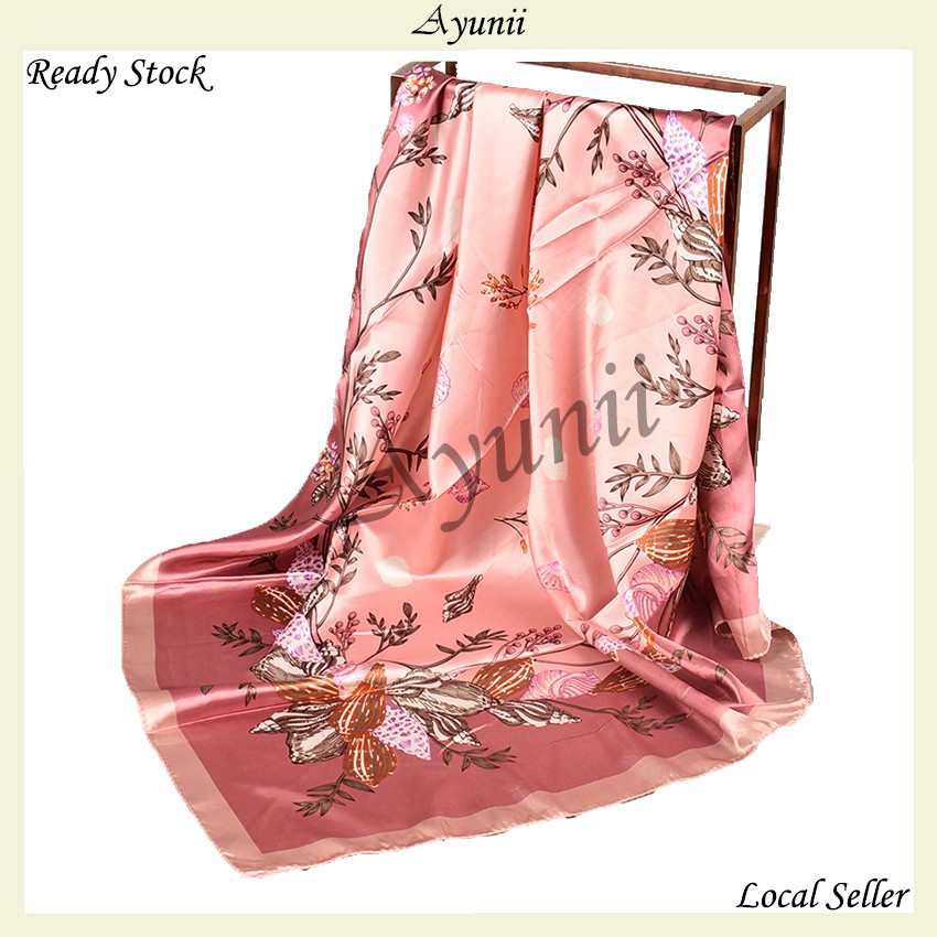 Ayunii Tudung Hijab Bawal Satin Scarf 90cm x 90cm (P647, P648)