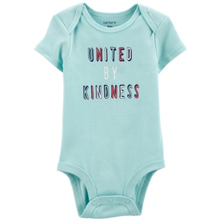 Carters Neutral BS Blue Solid  Bodysuit เสื้อผ้าเด็ก บอดี้สูทแขนสั้น 1 ชิ้น