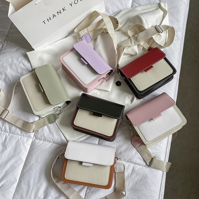 NAMCHA SHOP กระเป๋าสะพายข้าง กระเป๋าผู้หญิง ทรีโทน กระเป๋าแฟชั่น รุ่น Z12