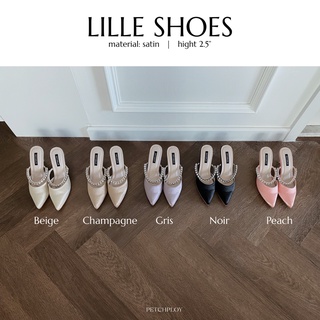 [กรอกโค้ดSEP2PPB ลด130] PETCHPLOYSHOES New in Lille Shoes รองเท้าหัวแหลมส้นเตี้ย หนังหุ้มผ้าซาติน สวมง่าย เดินสบาย