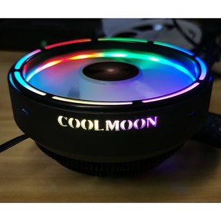 พัดลมcpu cooler ซิ้งค์พัดลม rgb Coolmoon  Intel 775/115x/1151/1150/1155/1156 AMD 775/939/940/AM2/AM2+/AM3/FM1/FM2)