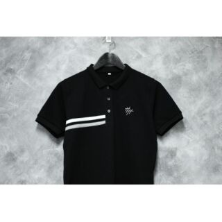 Polo Black &amp; White -Stripe