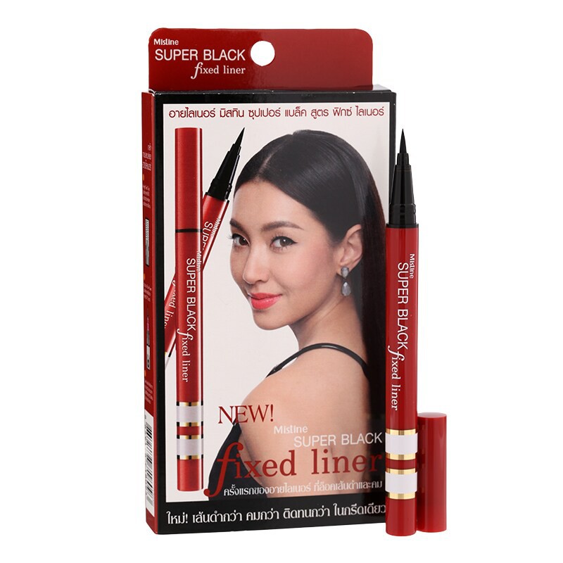 Mistine Super Black Fixed Liner อายไลเนอร์กันน้ำ เส้นคมชัด ดำสนิท