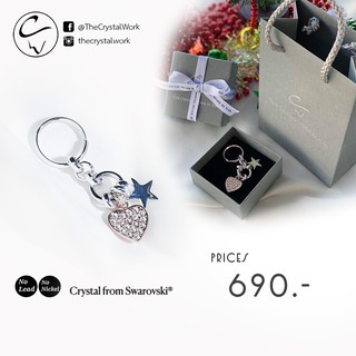 พวงกุญแจ ประดับคริสตัลswarovski แท้ทุกเม็ด ดีไซน์สวย หรู (เซตของขวัญเพิ่ม50บาท)