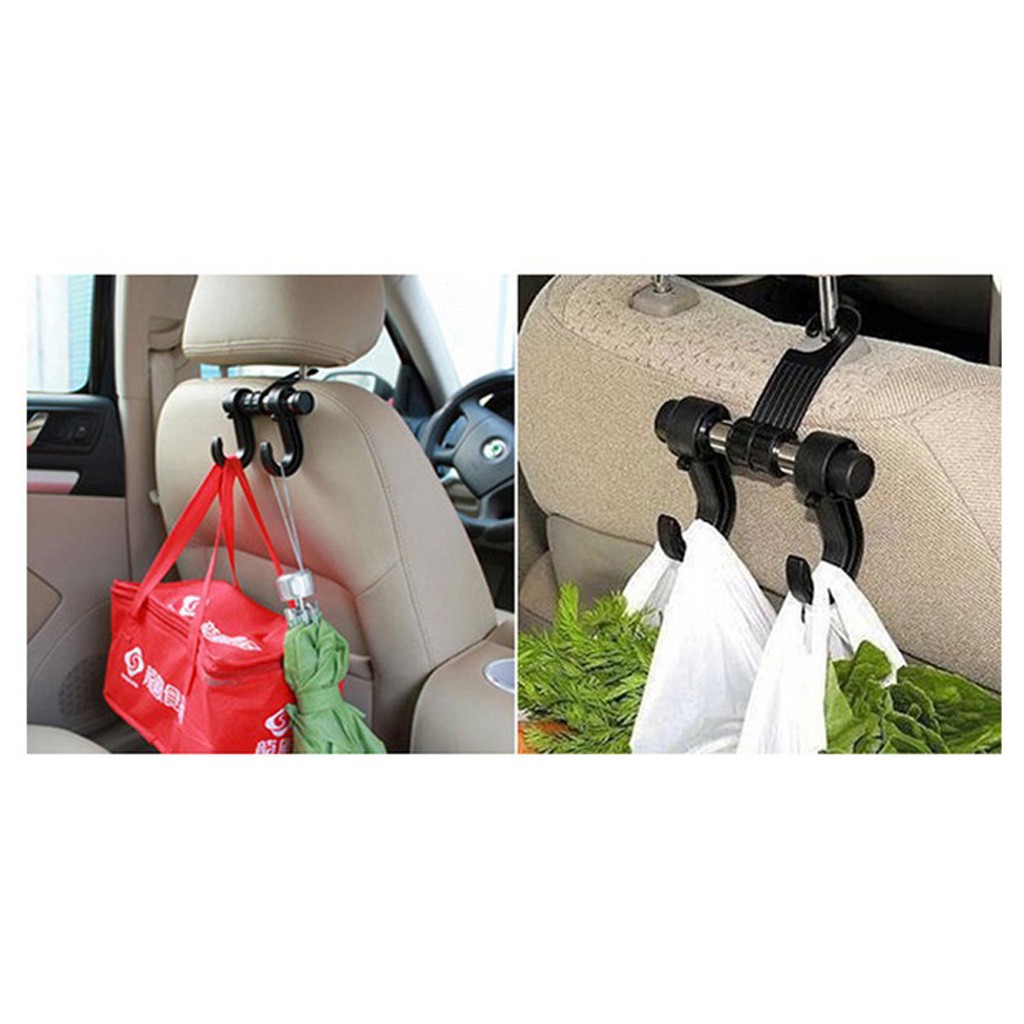 ตะขอแขวนของ ตะขอแขวนหลังเบาะ ที่แขวนของหลังเบาะ ตะขอที่แขวนถุงและกระเป๋าในรถยนต์ (สีดำ) - รูปที่ 2