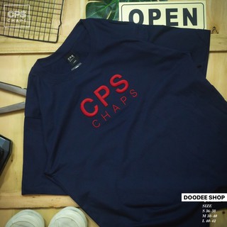 เสื้อยืดแขนสั้น CPS CHAPS ปักนูน งานปัก งานป้าย No.40 ใส่ได้ทั้งชายและหญิง (S M L) ขาว ดำ ส้มอิฐ แดงเลือด เหลือง กรม