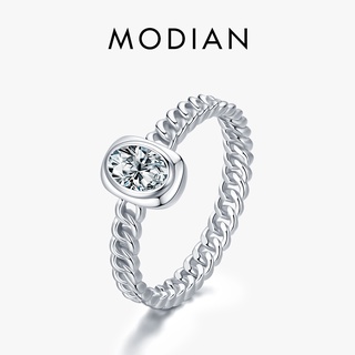 Modian ใหม่ แหวนเงินแท้ 925 ทรงสี่เหลี่ยมผืนผ้า กลวง เครื่องประดับ สําหรับผู้หญิง 2021