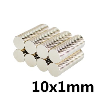 5ชิ้น แม่เหล็กแรงสูง 10x1มิล กลมแบน 10*1มิล แม่เหล็กนีโอไดเมียม 10mm x 1mm Neodymium Magnet 10x1mm แรงดึงดูดสูง 10*1mm