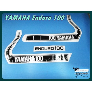 YAMAHA ENDORO 100 BODY STICKER  "BLACK" SET PAIR // สติ๊กเกอร์ตัวรถ ยามาฮ่าเอ็นโดโร่ 100 สีดำ เคลือบเงา งานพิมพ์คมชัด