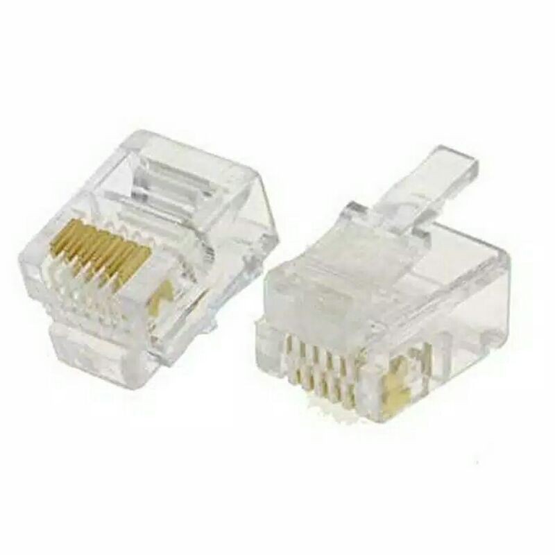 RJ11 RJ12 Connector RJ 11 Pin แจ็คโทรศัพท์ 6Pin 6 Pin 6P4C (100 ชิ้น)